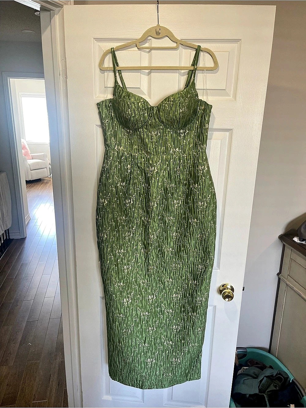 Fashion Nova Green Maxi/MIDI Dress NWT